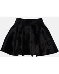 Alaïa - Flared Wool-Blend Miniskirt - Lyst