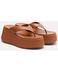 Chloé - Nama Leather Platform Thong Sandals - Lyst