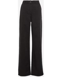 The Row - Delton Cotton And Linen Straight Pants - Lyst