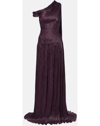 Marmar Halim - Draped Pleated Silk Chiffon Gown - Lyst