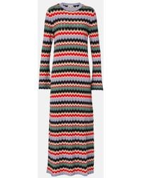 RIXO London - Miller Chevron Cotton Midi Dress - Lyst
