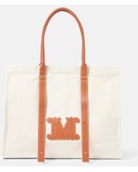 Max Mara - Brava Leather-trimmed Tote Bag - Lyst