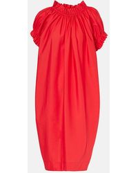 Simone Rocha - Puff-Sleeve Ruffled Cotton Midi Dress - Lyst