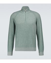 Brunello Cucinelli Half-zipped Cashmere Sweater - Green
