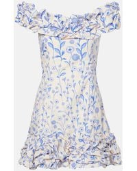 Agua Bendita - Jardin Petalo Cotton Poplin Minidress - Lyst