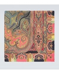 Etro - Printed Silk Pocket Square - Lyst