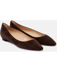 Manolo Blahnik - Lanza Bb Suede Ballet Flats - Lyst