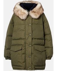 Prada - Re-Nylon Shearling-Trimmed Down Coat - Lyst