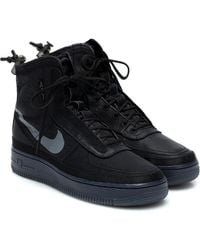 Nike Air Force 1 Shell Trainers - Black