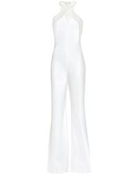 Galvan London Monaco Satin Bridal Jumpsuit - White