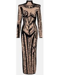 Balmain - Knitted Maxi Dress - Lyst