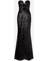 Elie Saab - Sequined Strapless Silk-Blend Gown - Lyst