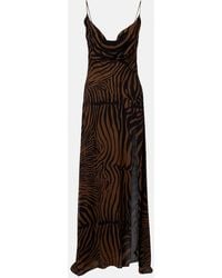 Blumarine - Zebra-Print Maxi Dress - Lyst