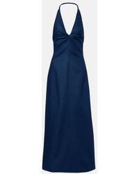 SIR. - Caela Halterneck Linen Maxi Dress - Lyst