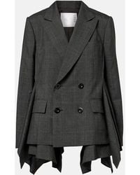 Sacai - Prince Of Wales Checked Wool Blazer - Lyst