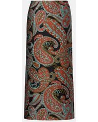 Etro - Paisley Jacquard Midi Skirt - Lyst