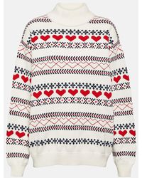The Upside - St Moritz Clementine Intarsia Cotton Sweater - Lyst