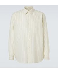 AURALEE - Striped Wool Shirt - Lyst