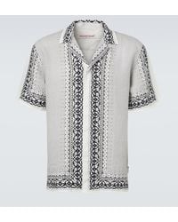 Orlebar Brown - Maitan Printed Linen Bowling Shirt - Lyst