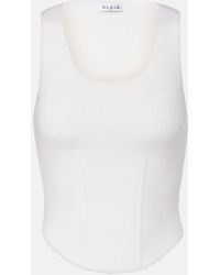 Alaïa - Ribbed-Knit Wool-Blend Bustier - Lyst
