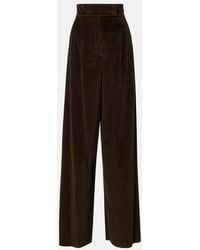 Max Mara - High-Rise Cotton Corduroy Wide-Leg Pants - Lyst