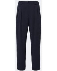 Giorgio Armani - Pleated Jacquard Straight Pants - Lyst