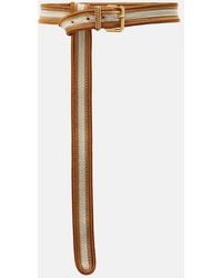 Etro - Cintura A Righe Con Pelle - Lyst