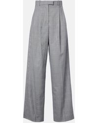 Givenchy - Checked Wool Wide-Leg Pants - Lyst