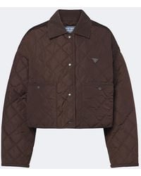 Prada - Chaqueta Cropped De Re-Nylon Con Pana - Lyst