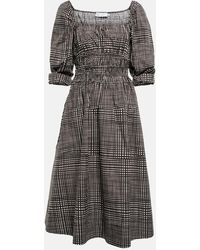 Proenza Schouler - White Label Checked Cotton Poplin Midi Dress - Lyst