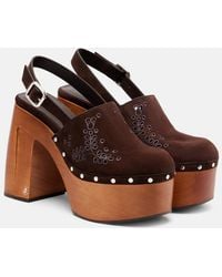 Jimmy Choo - Alida 135 Suede Platform Clogs - Lyst