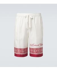 Dolce & Gabbana - Majolica Silk Twill Jacquard Bermuda Shorts - Lyst