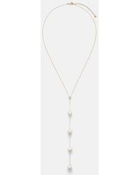 Mateo - 14Kt Necklace With Diamonds And Pearls - Lyst
