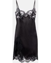 Dolce & Gabbana - Silk Dress With Lace Inserts - Lyst