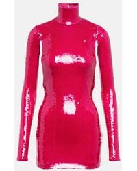 LAQUAN SMITH - Sequined Turtleneck Minidress - Lyst