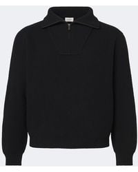Saint Laurent - Wool Half-Zip Sweater - Lyst