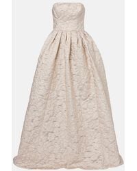 Carolina Herrera - Strapless Fil Coupe Gown - Lyst