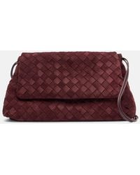 Bottega Veneta - Giorno Intrecciato Suede Shoulder Bag - Lyst