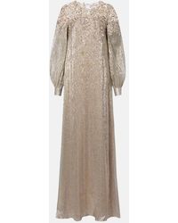 Oscar de la Renta - Embellished Silk-Blend Gown - Lyst