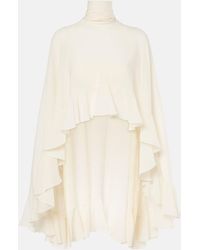 Chloé - Ruffled Caped Silk Blouse - Lyst