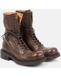 Miu Miu - Botas De Piel Con Cordones - Lyst