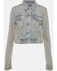 Acne Studios - Chaqueta Cropped De Denim En Jacquard - Lyst