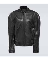 Balenciaga - Deconstructed Oversized Leather Jacket - Lyst