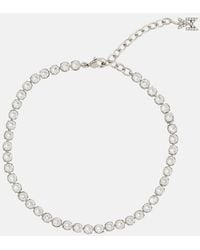 AMINA MUADDI - Tennis Crystal-Embellished Anklet - Lyst