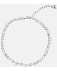 AMINA MUADDI - Tennis Crystal-Embellished Anklet - Lyst