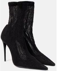 Dolce & Gabbana - Ankle Boots Lollo aus Leder mit Spitze - Lyst