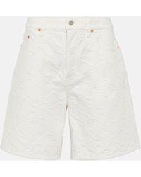 Gucci - GG Denim Jacquard Bermuda Shorts - Lyst