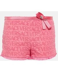 Versace - Allover Devoré Cotton Shorts - Women's - Cotton/silk - Lyst
