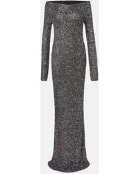 Stella McCartney - Off-The-Shoulder Sequined Recycled Knitted Gown - Lyst