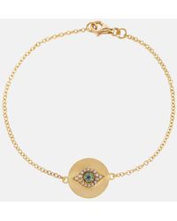 Ileana Makri - Eye 18kt Gold Bracelet With Diamonds, Tsavorites And Blue Sapphires - Lyst